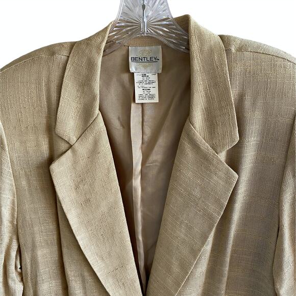 Women's T.R. BENTLEY Size M Flax Rayon Blend Blazer Jacket 1-Button - Picture 2 of 6
